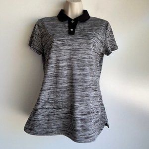 PUMA GOLF Women's Black White Print Polo Shirt Size Small ~ EUC